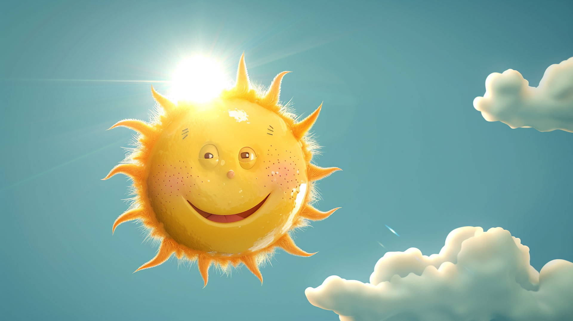 Ultra HD Cartoonish Sun AI Digital Background