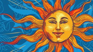 Cartoonish Sun AI Wallpaper for Desktop Download