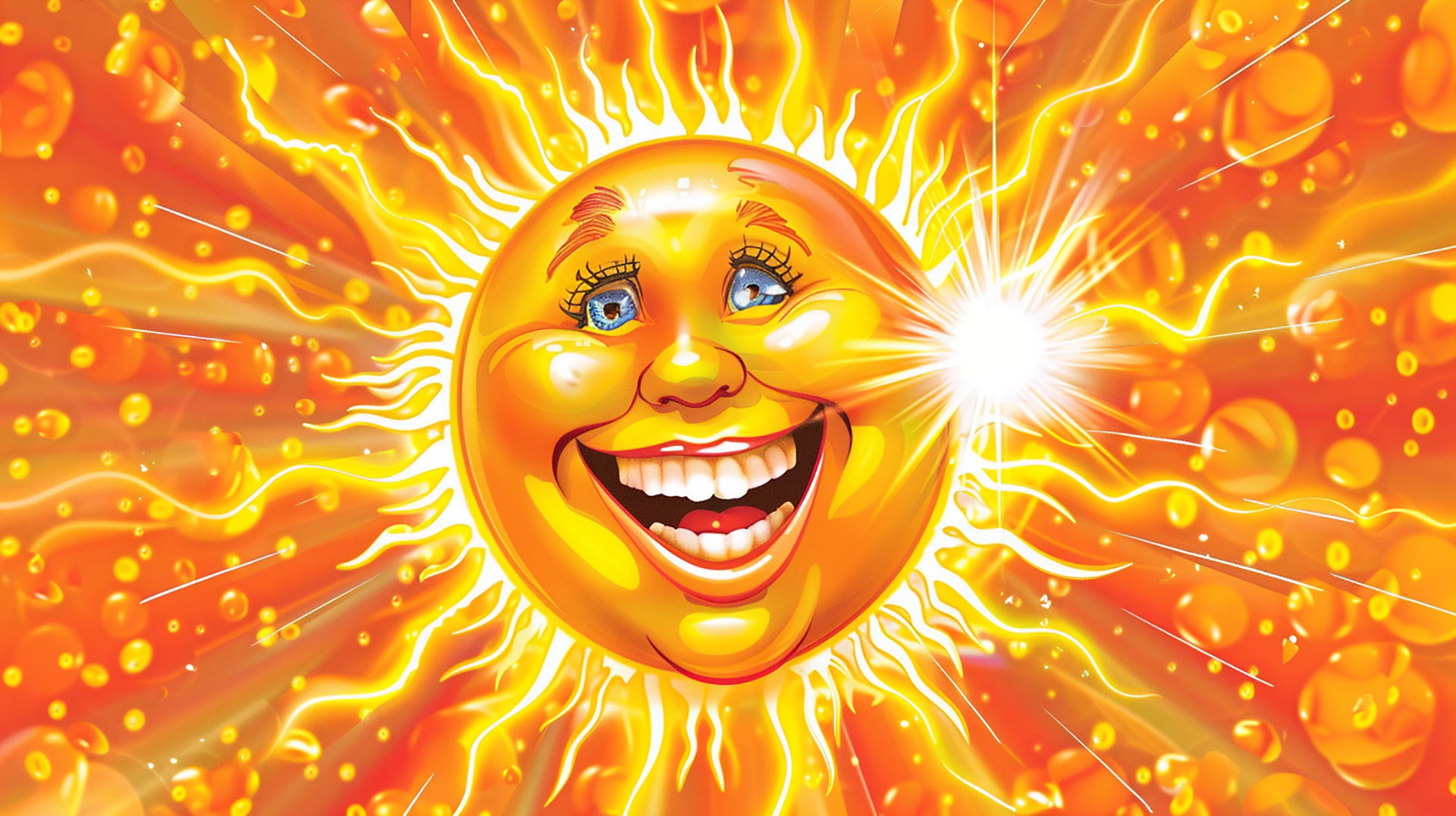 AI-Enhanced Cartoonish Sun Desktop Background Photos