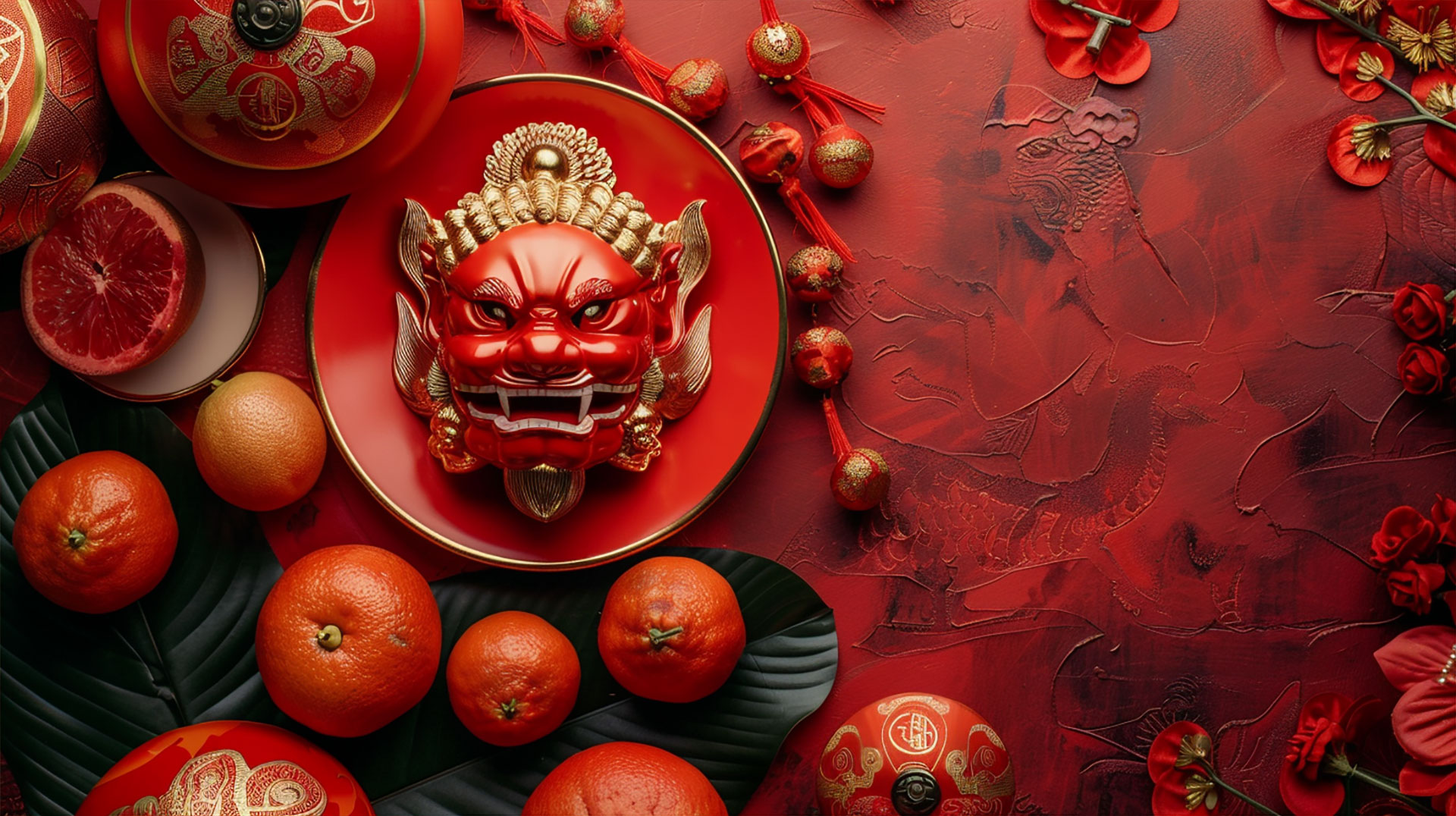 Lunar New Year Festival Portrait Background