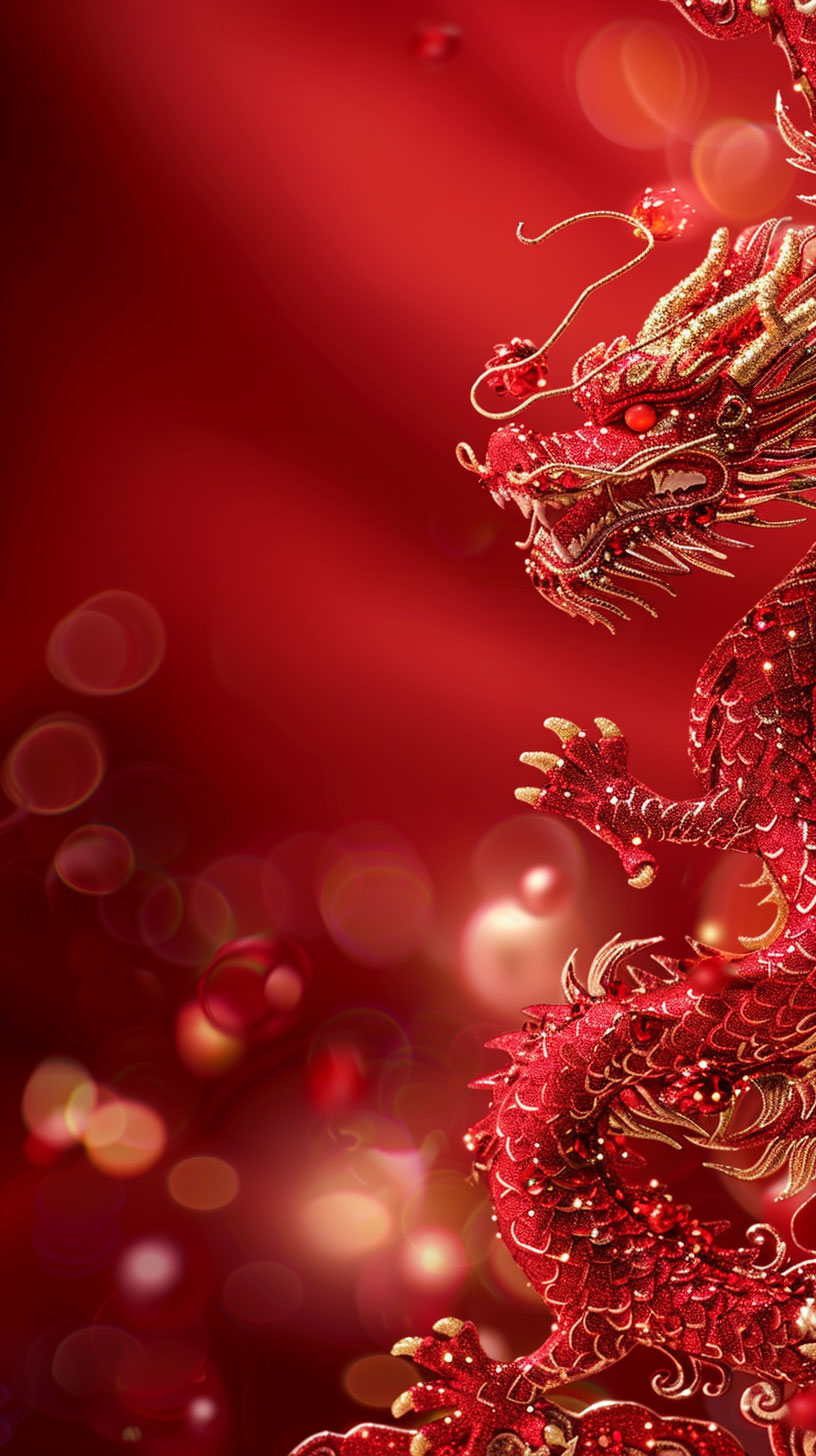 Dragon Lanterns Chinese New Year Wallpaper