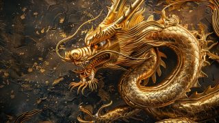 Golden Dragon Chinese New Year Wallpaper