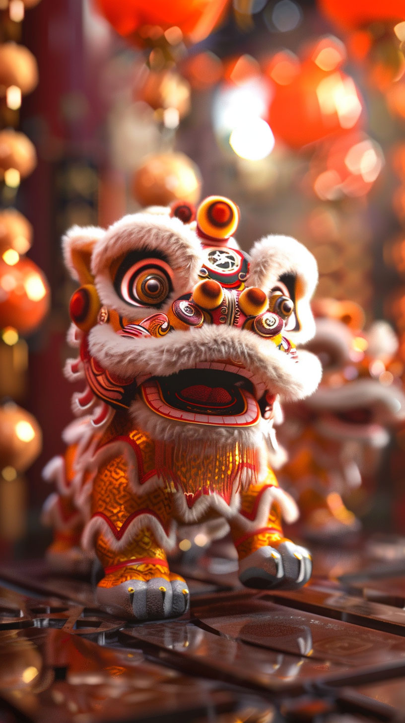 Traditional Lion Dance Mobile Wallpaper