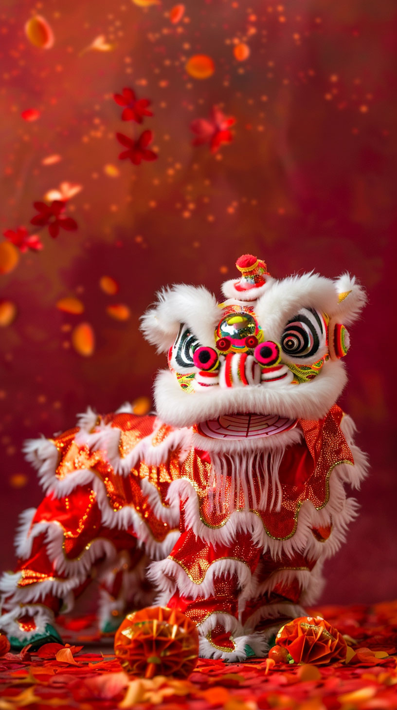 Dynamic Lion Dance Mobile Wallpaper