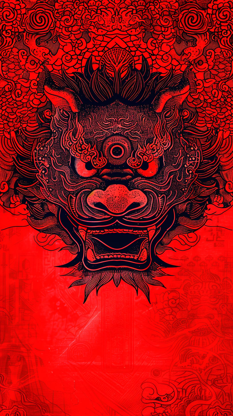 Lion Dance Mobile Wallpaper for Chinese New Year