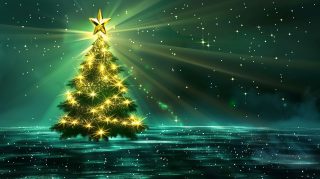 Classic Christmas Tree AI HD Desktop Background