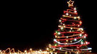 Festive Christmas Tree Lights AI Digital Image