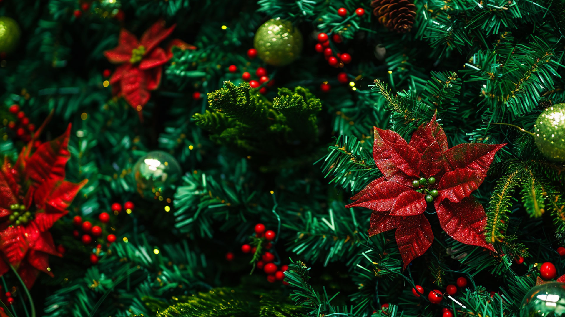 Delightful Christmas Tree AI HD Desktop Background