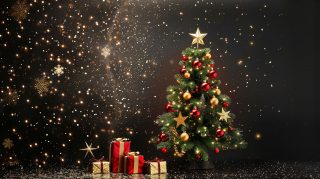Festive Christmas Tree AI Digital Background