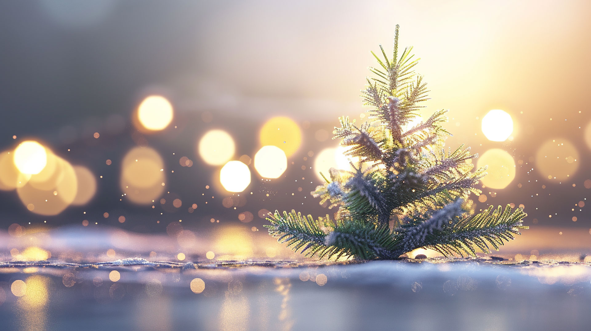 Sparkling Christmas Tree AI HD Wallpaper for Desktop