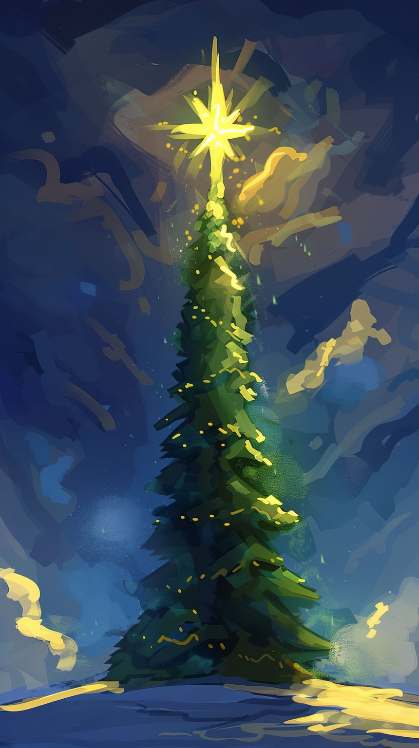 Nordic Christmas Tree Mobile Background