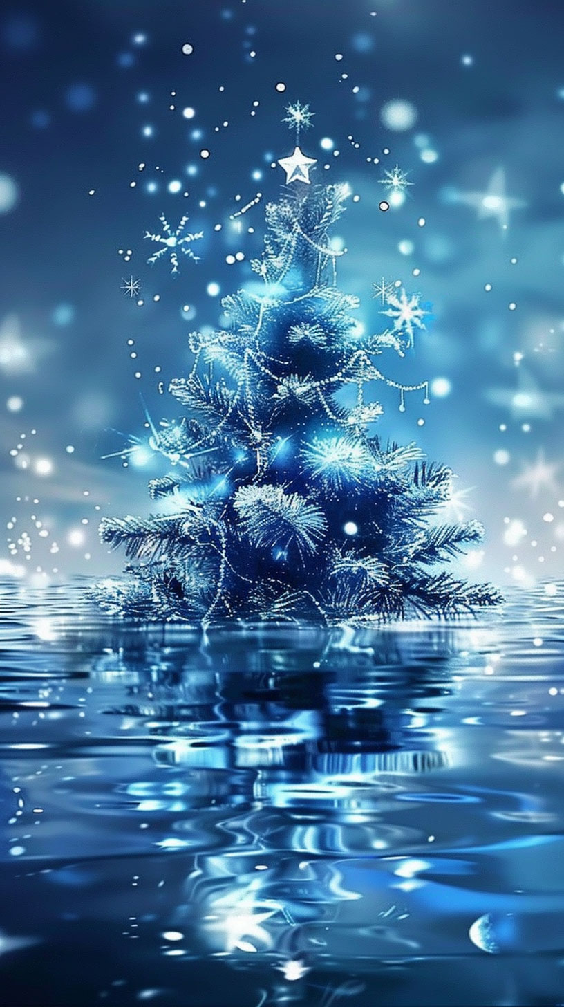 Elegant Christmas Tree Mobile Background