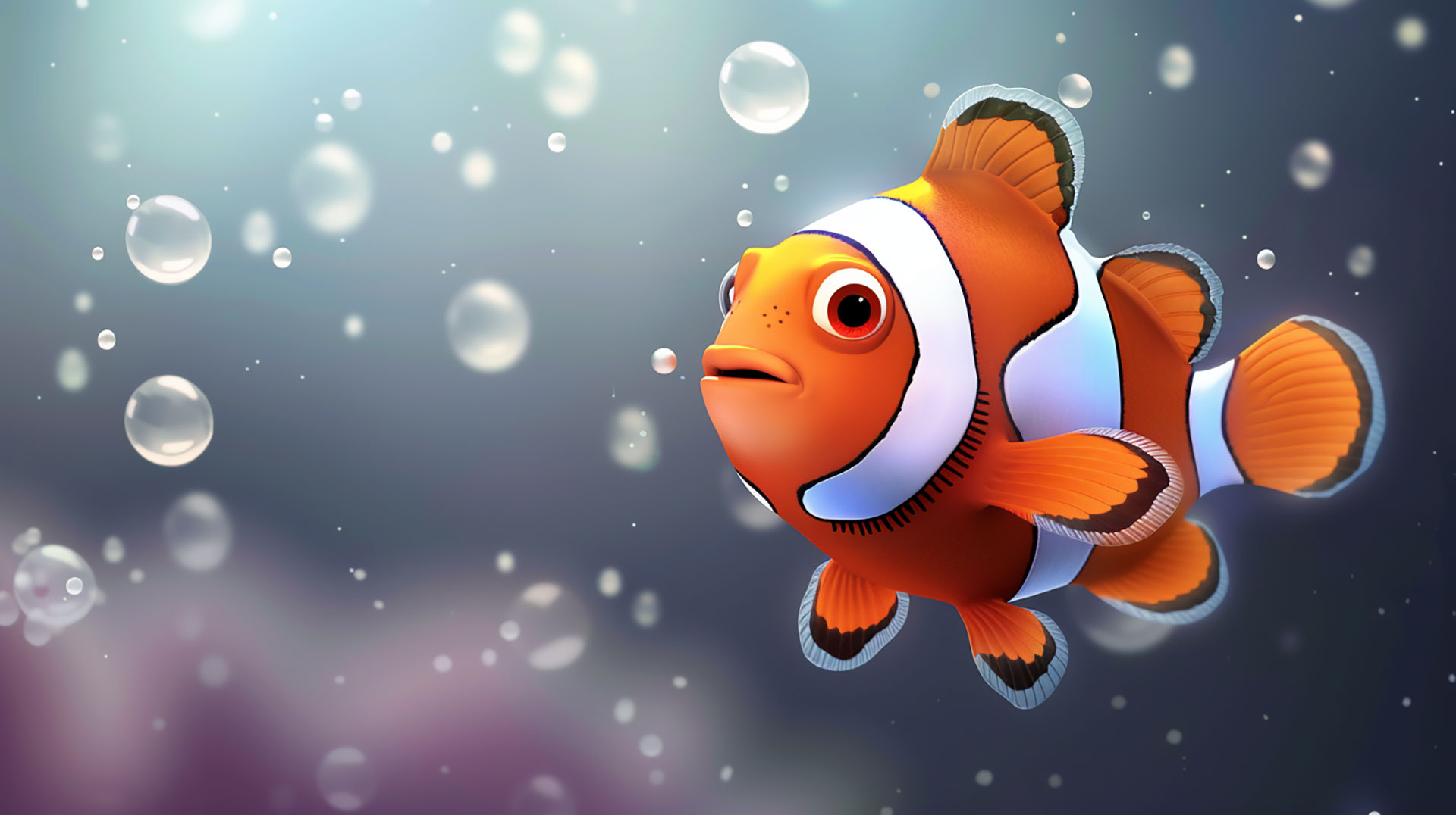 Vibrant Clown Fish AI Wallpaper Collection