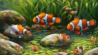 Charming Clown Fish AI HD Backgrounds