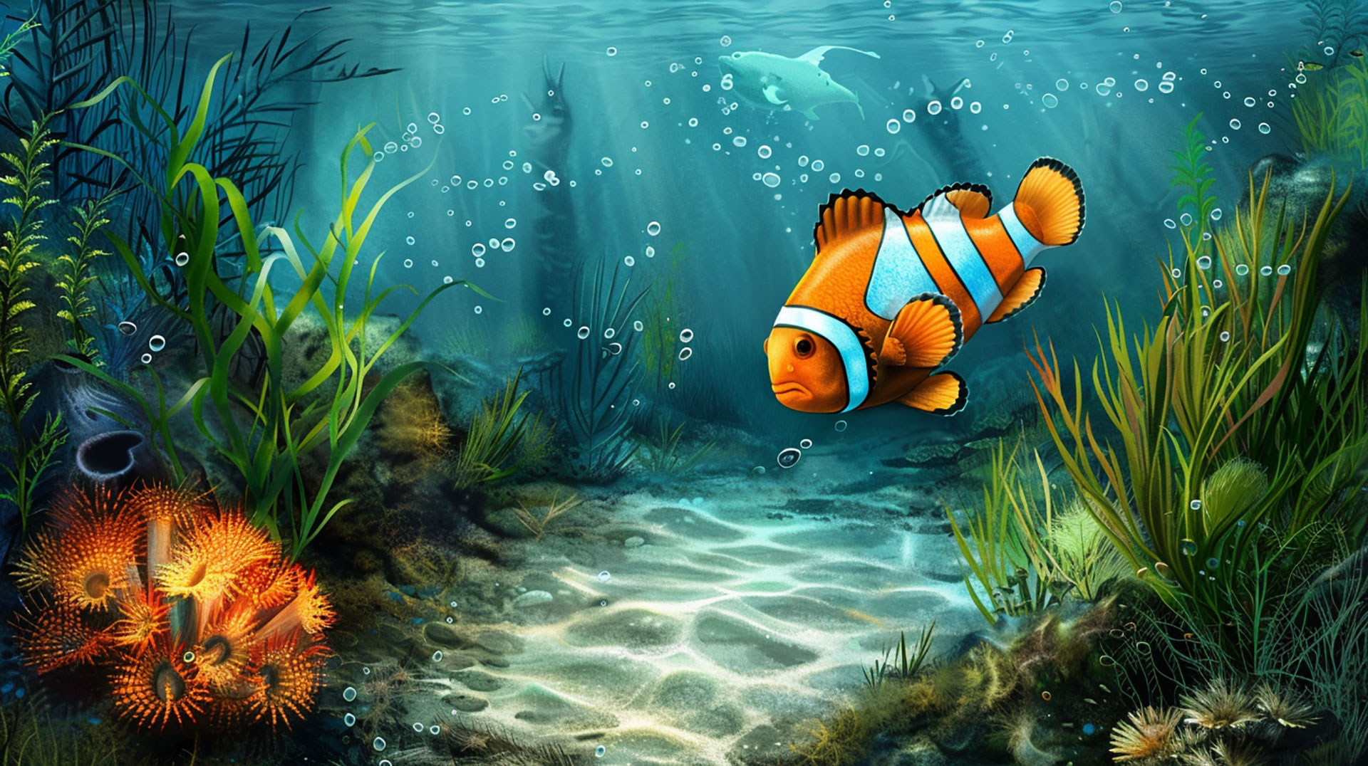 Playful Clown Fish AI Desktop Themes