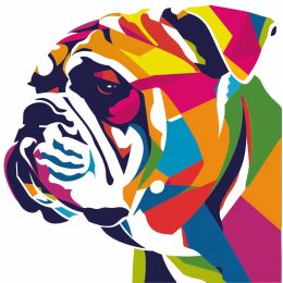 Vibrant Bulldog Logo: A Splash of Color for Brands