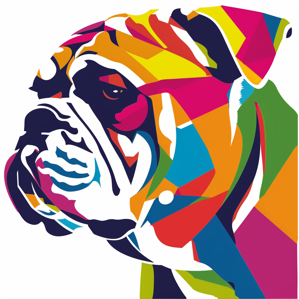 Vibrant Bulldog Logo: A Splash of Color for Brands