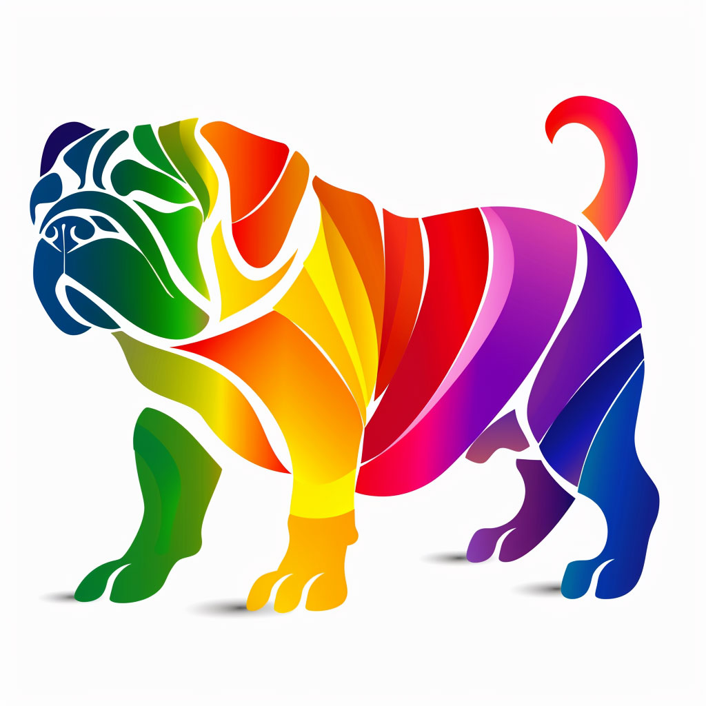 Premium Colorful Bulldog Emblem for Modern Brands