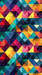 Rainbow-themed Colorful Geometric AI Background for Phones