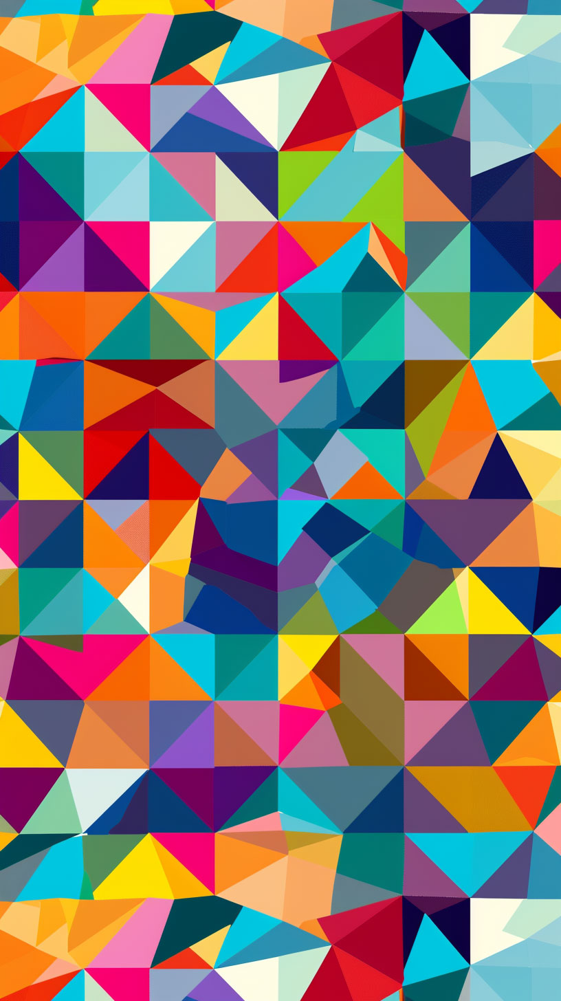 High-Quality Colorful Geometric AI Mobile Wallpaper for Android