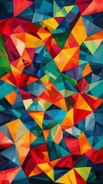 Dynamic Colorful Geometric AI Background for Phones