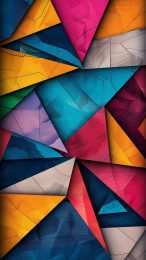 Vibrant Colorful Geometric AI Mobile Wallpaper in HD