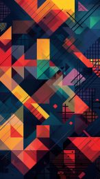 Color Splash Geometric AI Wallpaper for Mobile Devices