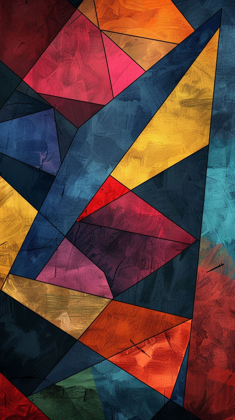 Modern Colorful Geometric AI Wallpaper for iPhone