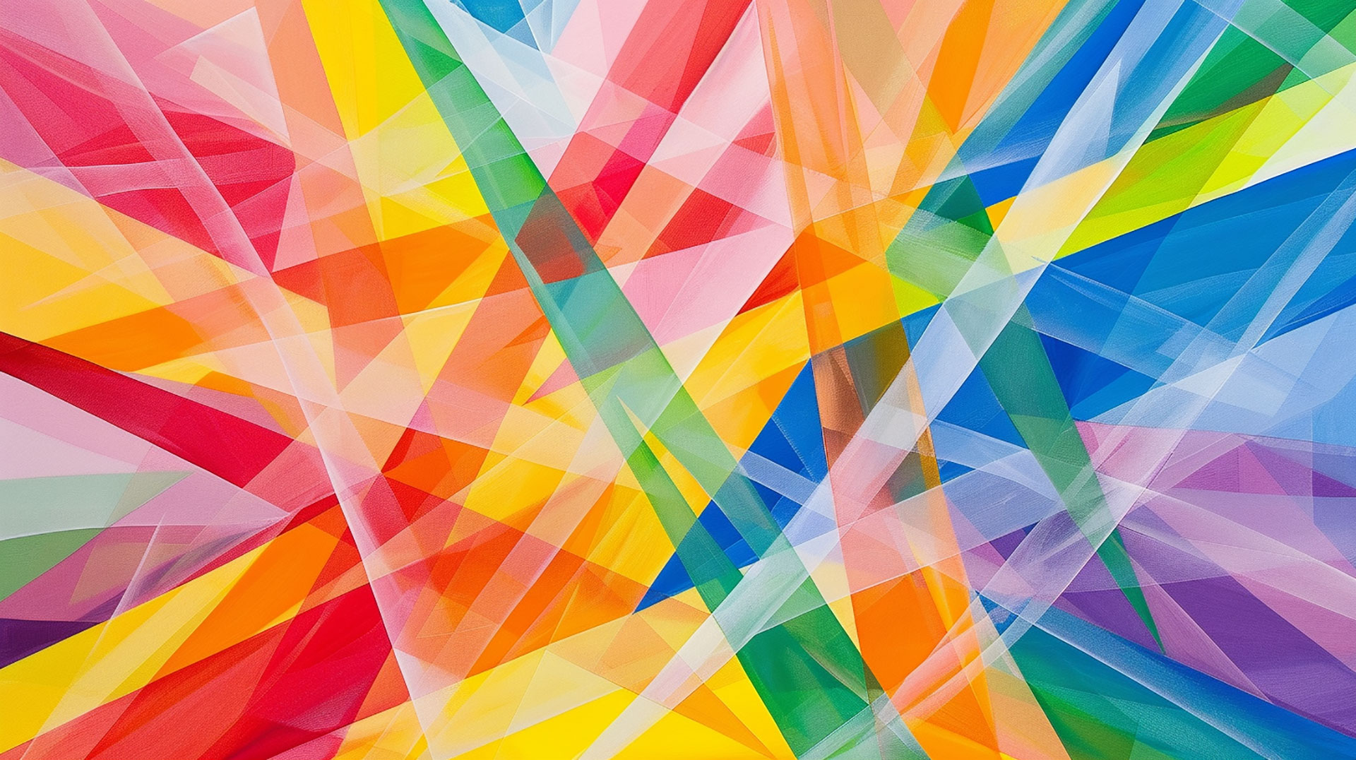 Vibrant Colorful Geometric AI Wallpaper for Desktop