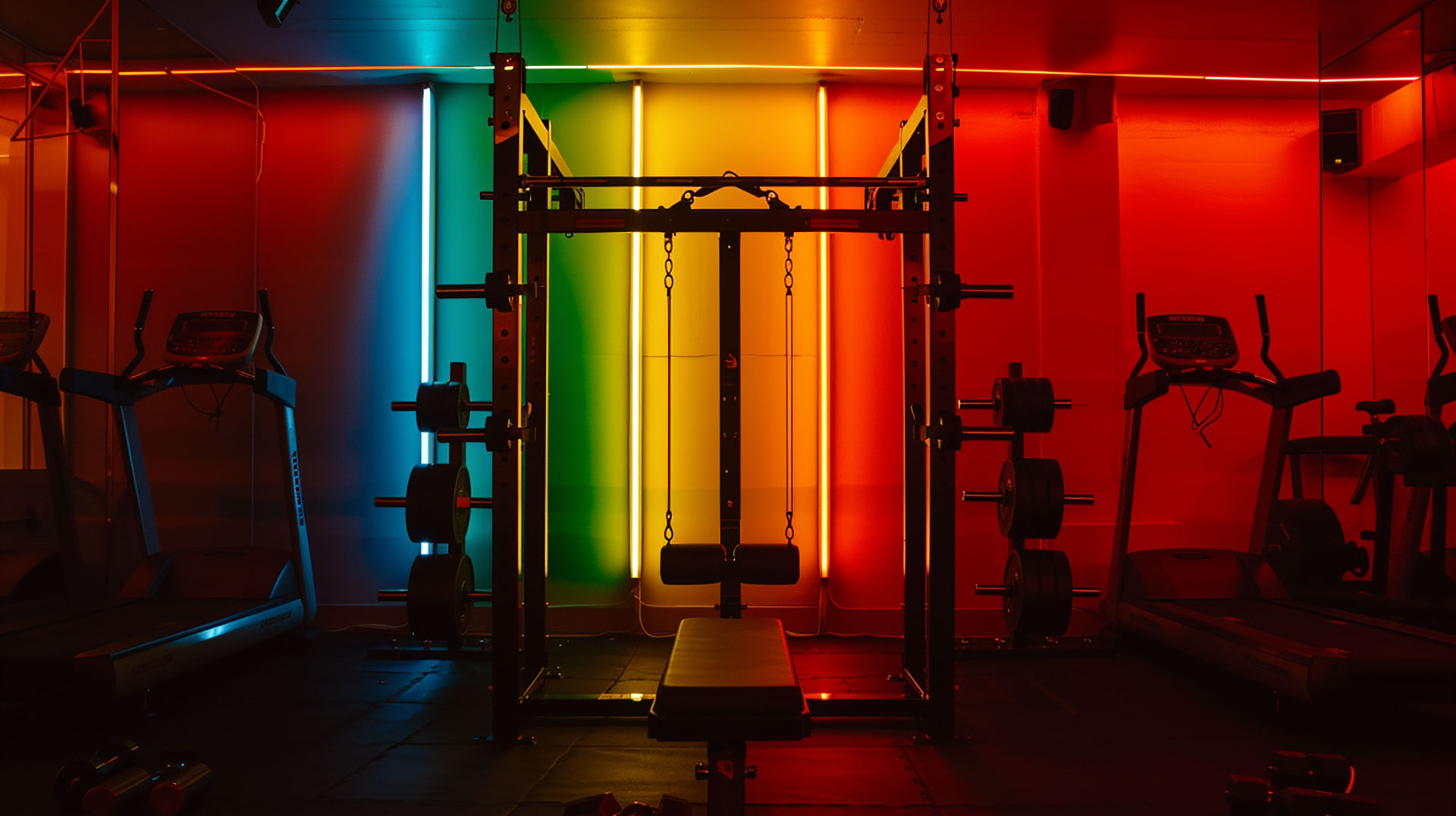 Fitness Vibes: Colorful Gym AI Image in HD