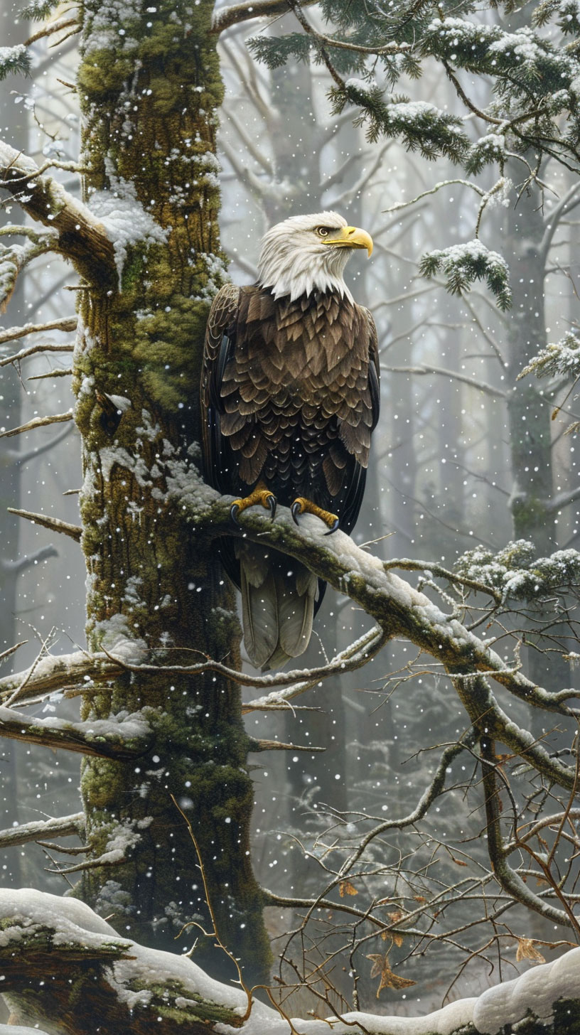 Proud Heritage: Cool Eagle with American Flag Design