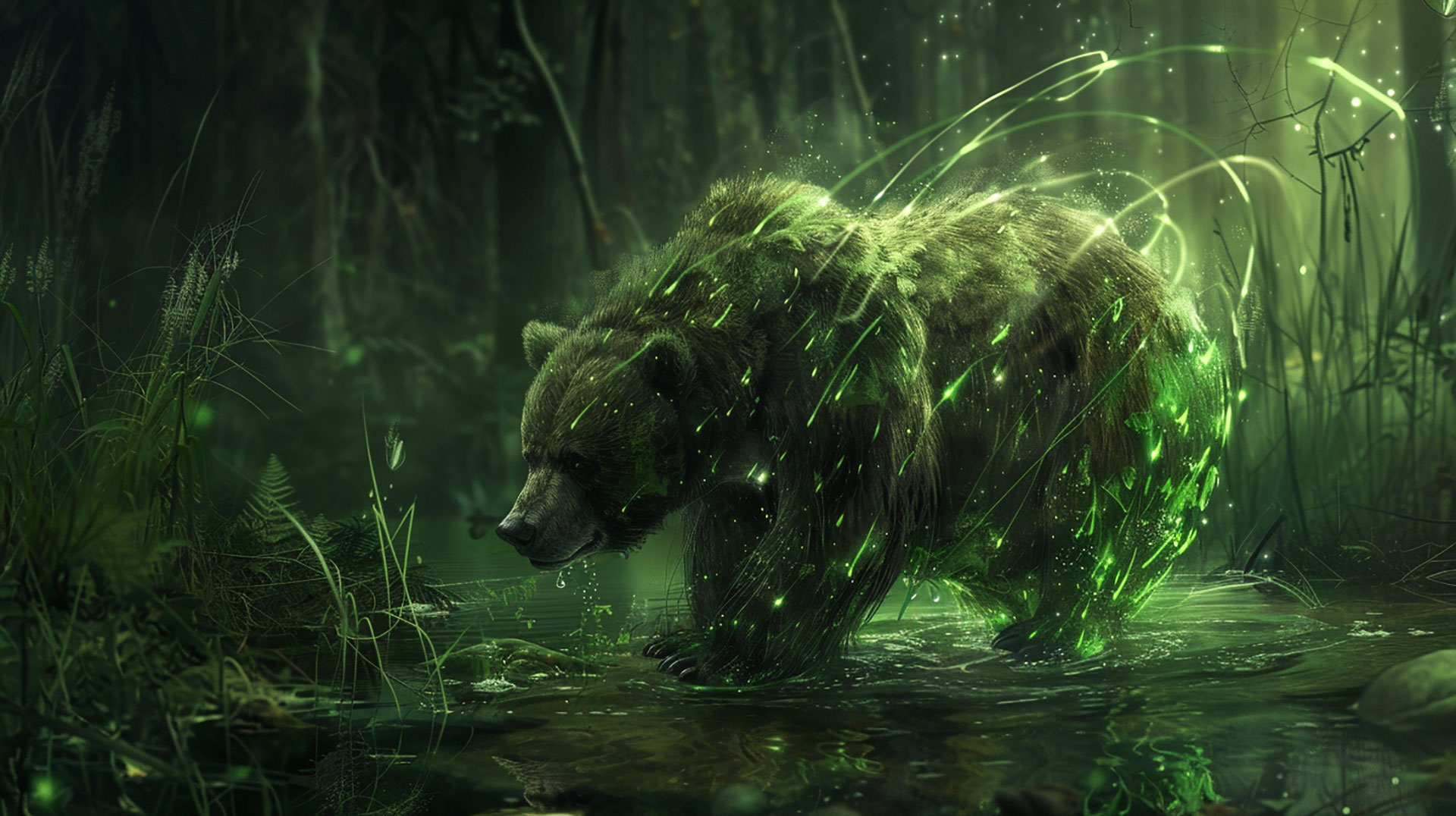 Urban Bear Scene: Edgy HD Wallpaper