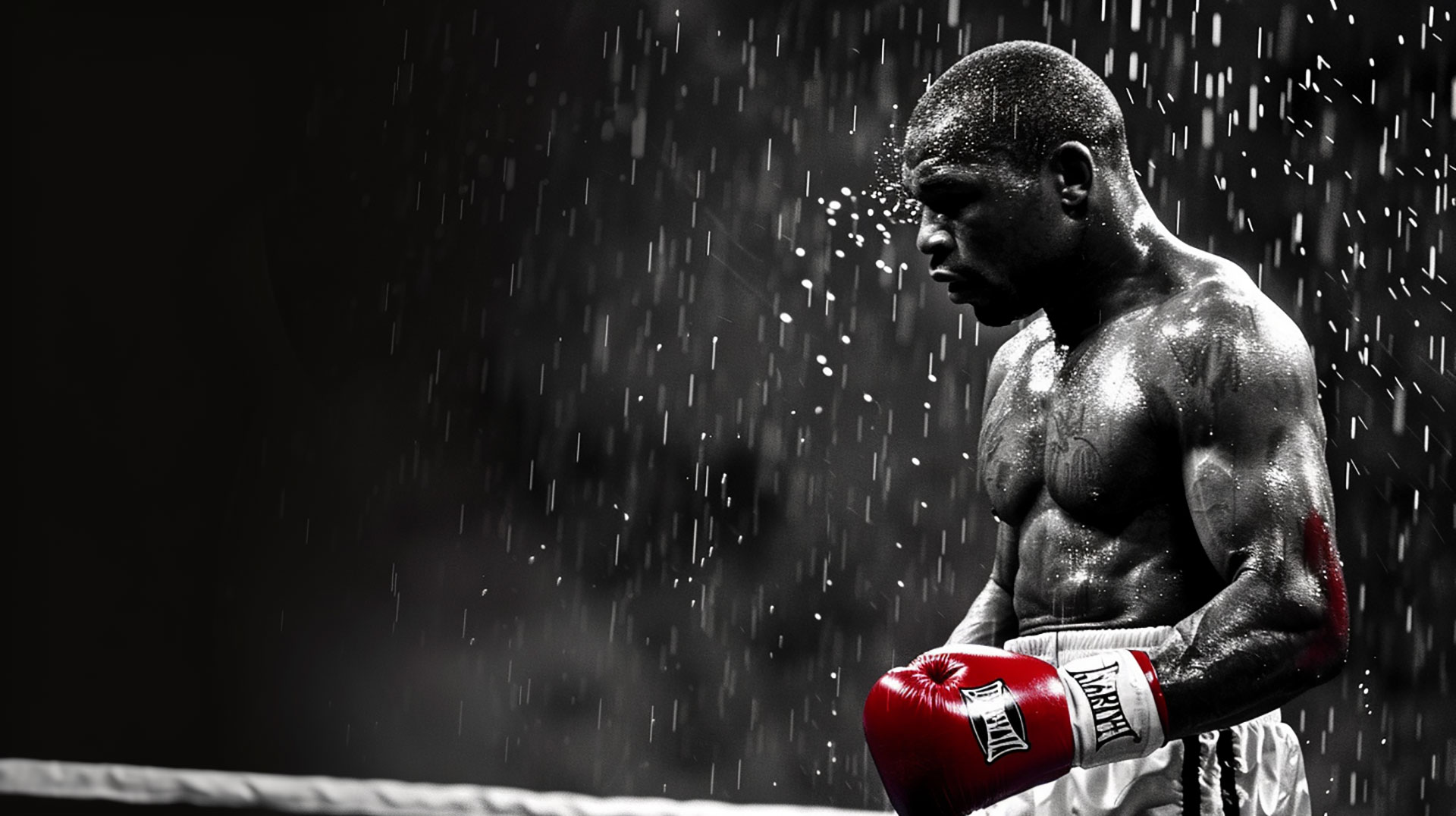 Cool Boxing Silhouette: High-Resolution Desktop Wallpaper