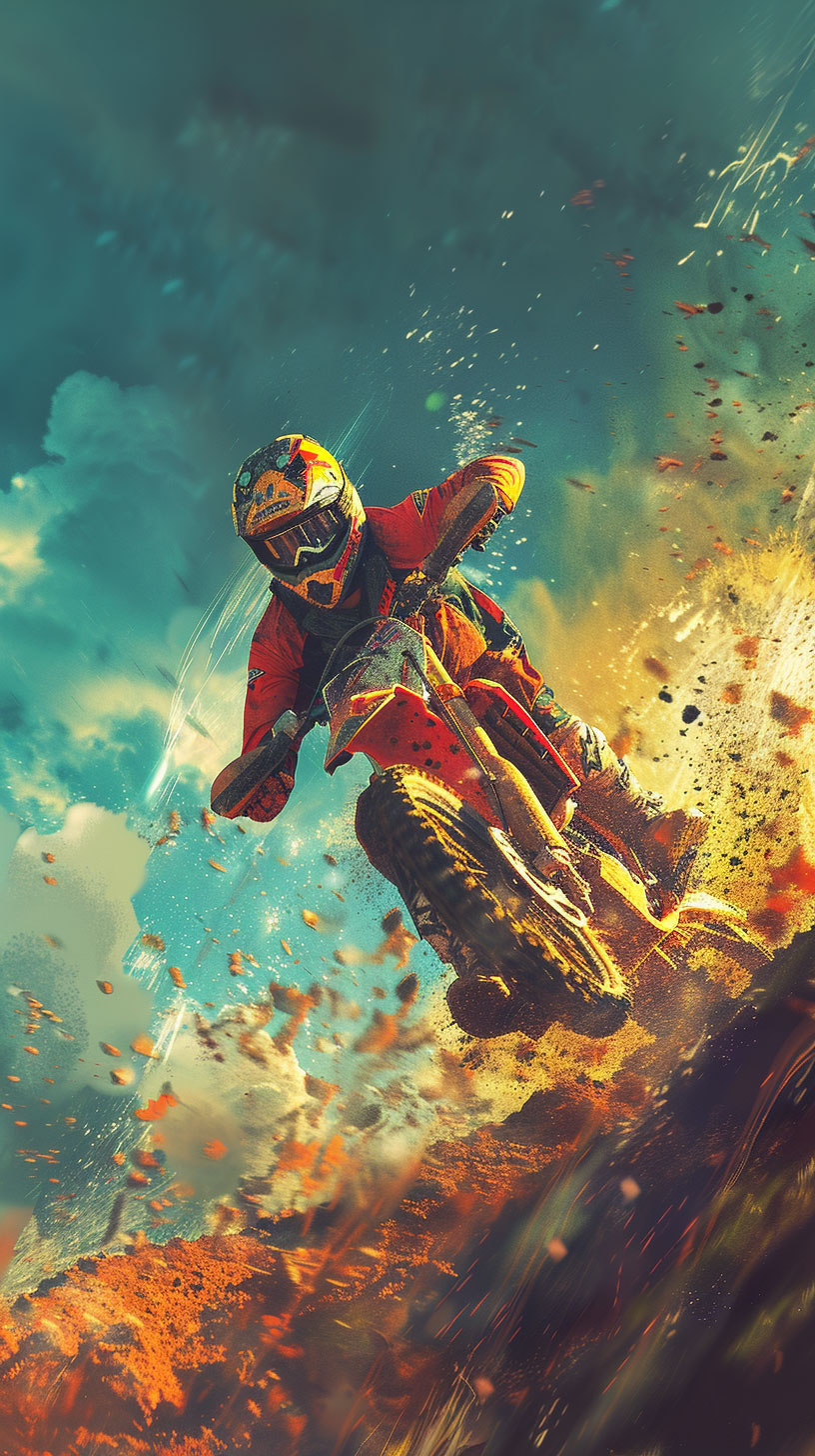 Dynamic Cool Dirt Bike Wallpaper for Huawei Phones