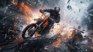 Thrilling Fox Cool Dirt Bike Mobile Wallpaper for LG Phones