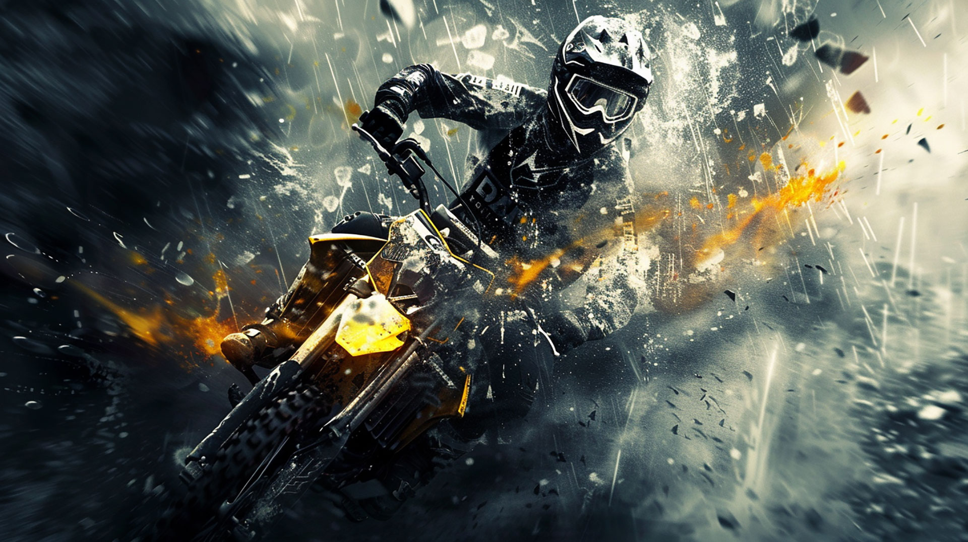 High-Octane Fox Cool Dirt Bike Wallpaper for OnePlus: Free Download