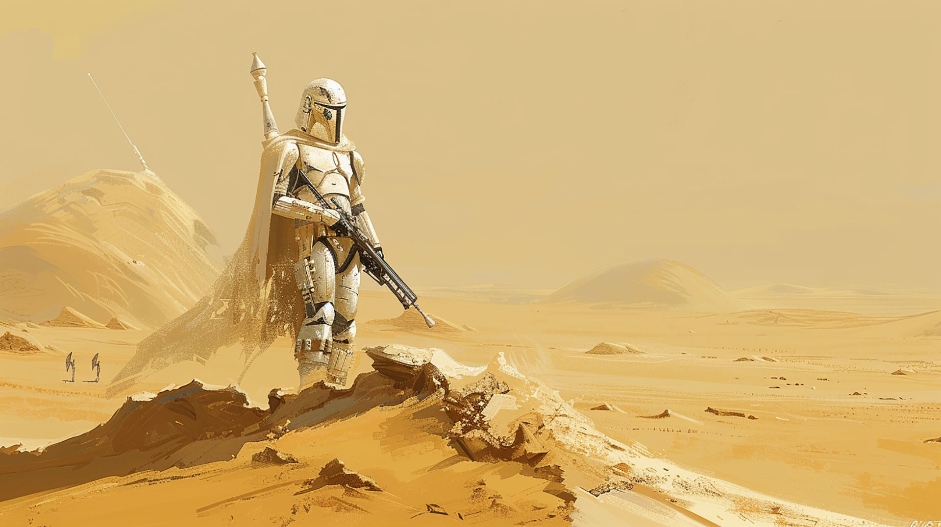 Free Download: AI Cool Mandalorian Desktop Wallpaper