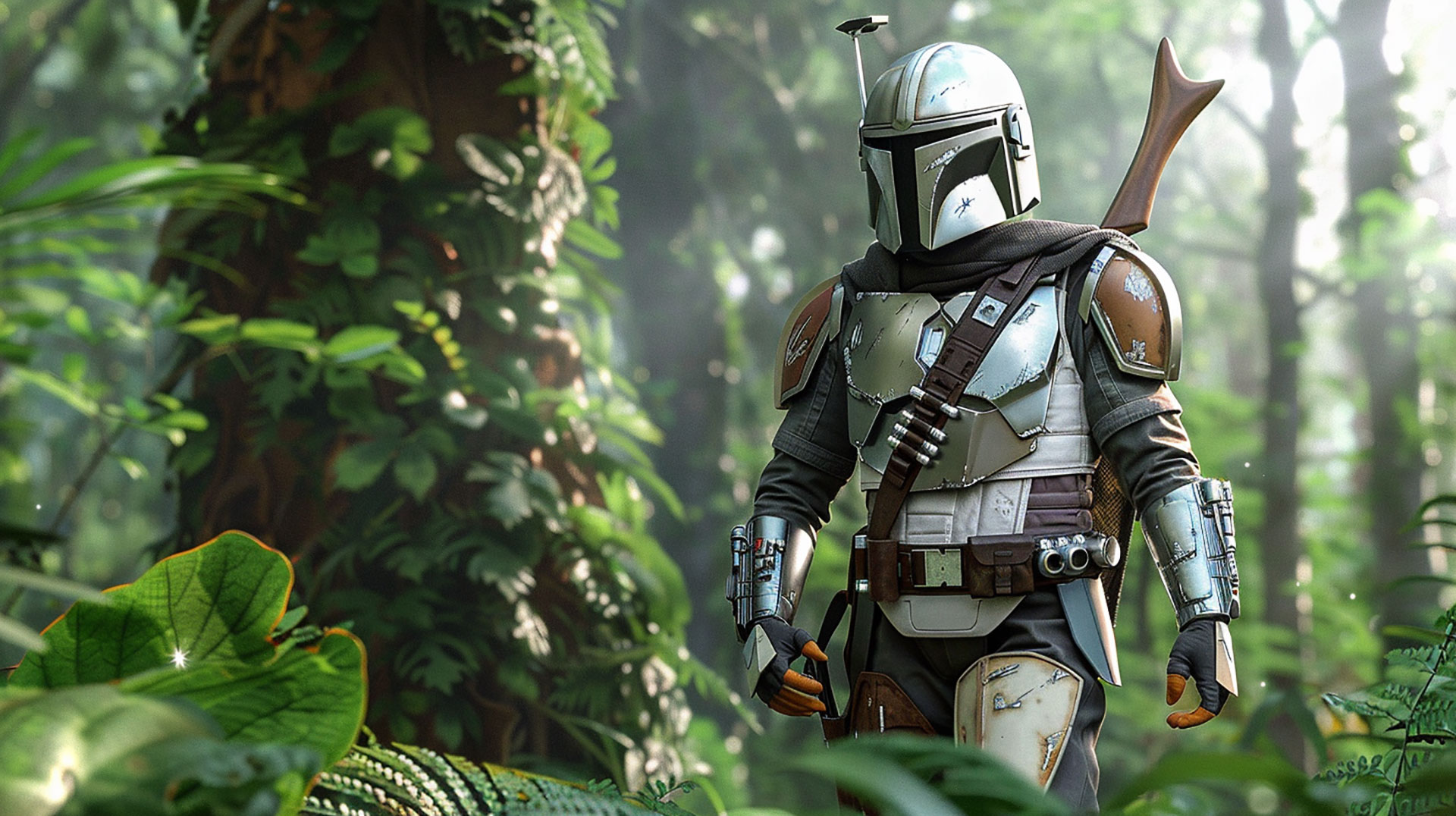 AI-Enhanced Cool Mandalorian Desktop Background Photos