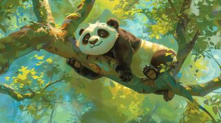 Stylish Panda Digital Wallpaper for Desktop