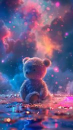 Trendy Teddy Bear AI Wallpaper for iPhone