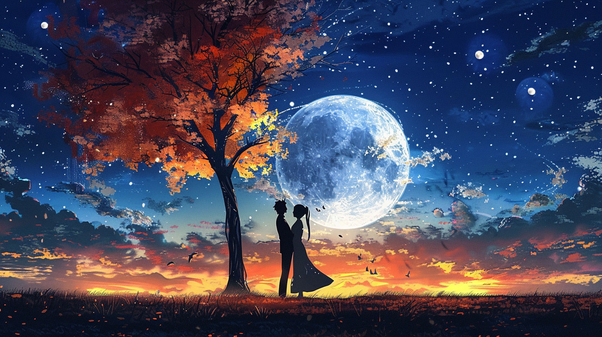 Couple Background AI HD Wallpaper: Romantic Scenes