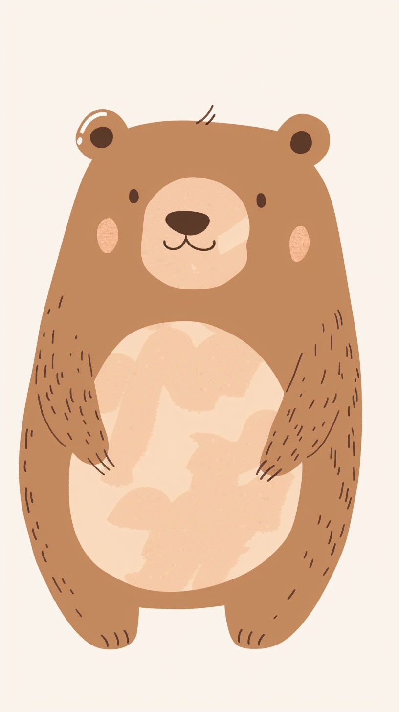 Fuzzy Friend: Delightful Bear in Your Phone Background