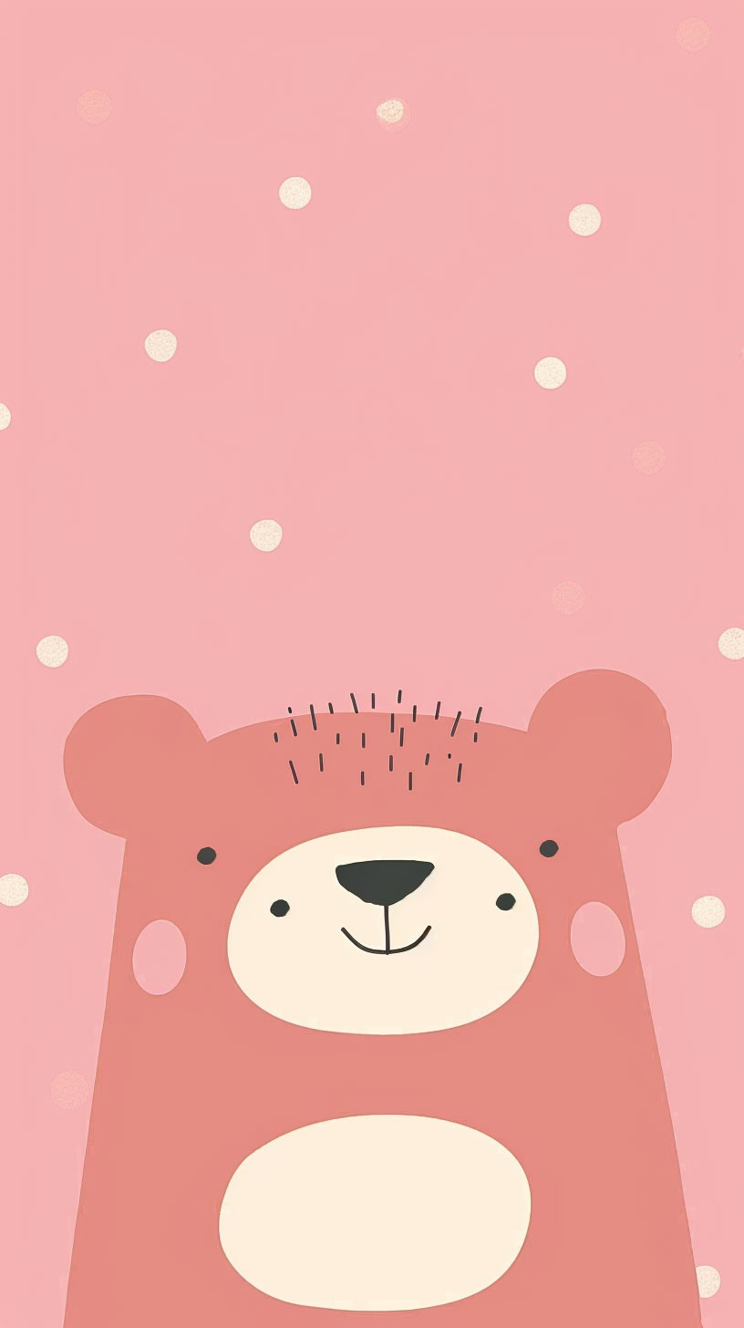 Snuggle Time: Sweet Bear in Cozy Mobile Wallpaper