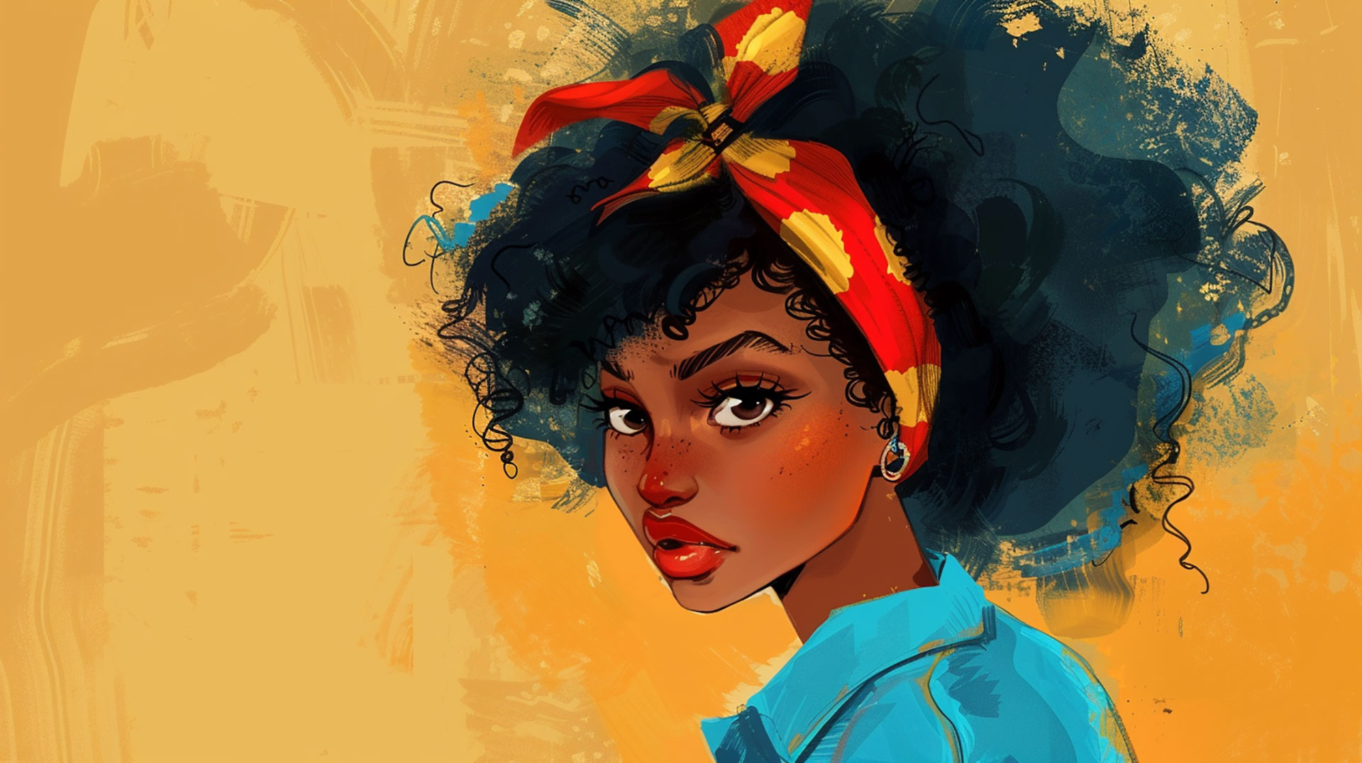 Delightful Black Girl: Ultra HD Digital Background