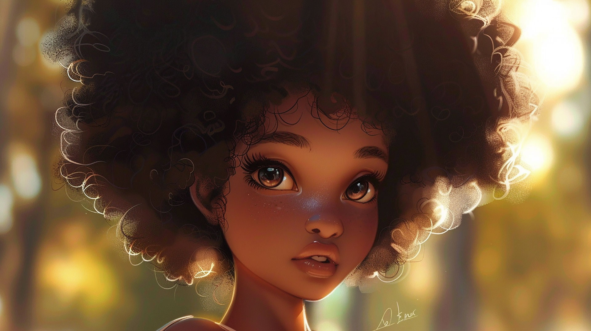 Cute Black Girl: High-Resolution PC Wallpaper