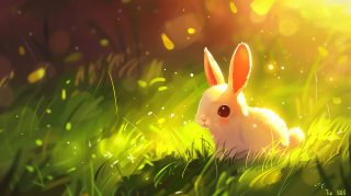 Download Cute Bunny AI Image: Lovely Desktop Background