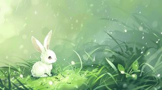 Ultra HD Cute Bunny AI Image: Delightful Desktop Wallpaper