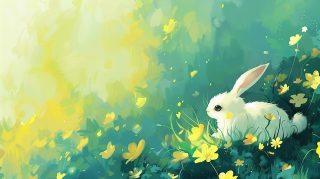 Cute Bunny AI Image: 4K Ultra HD Desktop Wallpaper