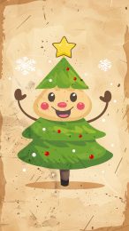 Sweet Cute Christmas Tree iPhone Background