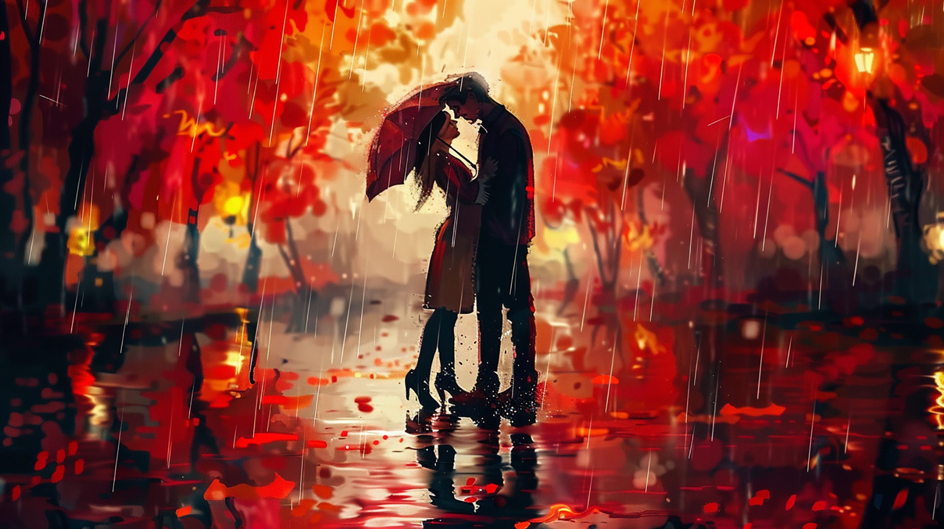 Cute Couple AI Digital Background: Free Download